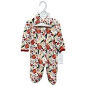 Wholesale - 2pc FLORAL FOOTED COVERALL W/HEADBAND C/P 48, UPC: 191655239102